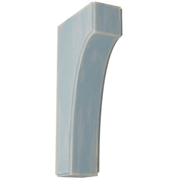 Ekena Millwork 1 3/4"W x 4"D x 8"H Clarksville Wood Vintage Decor Bracket, Driftwood Blue BKTWD02X04X08CVBU - main